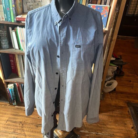RVCA ombre XL slim fit business casual button down shirt - Picture 1 of 3
